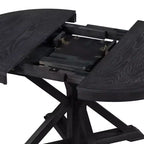 Set Tavolo da Pranzo Allungabile per 4, Tavolo Rotondo in Legno con 4 Sedie Imbottite per Cucina