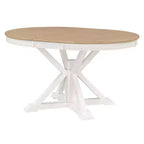 Set Tavolo da Pranzo Allungabile per 4, Tavolo Rotondo in Legno con 4 Sedie Imbottite per Cucina