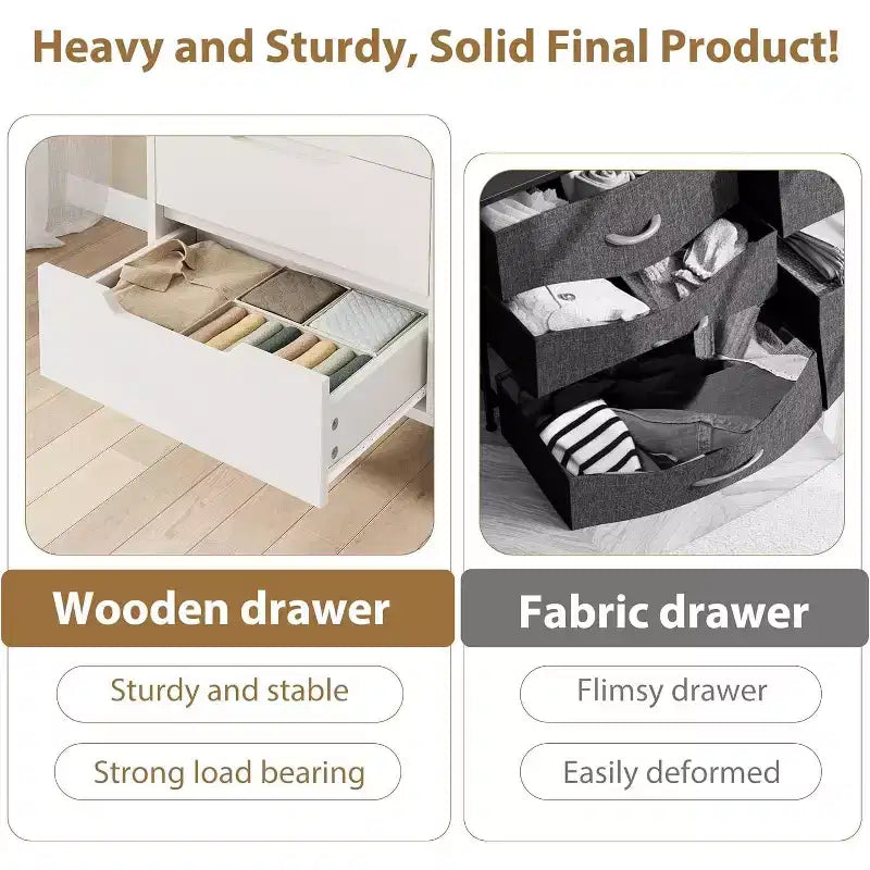 Comò a 6 cassetti per camera da letto, Comò largo 120 cm, Cassettiera verticale indipendente con ripiani, Armadio contenitore in legno per soggiorno, corridoio