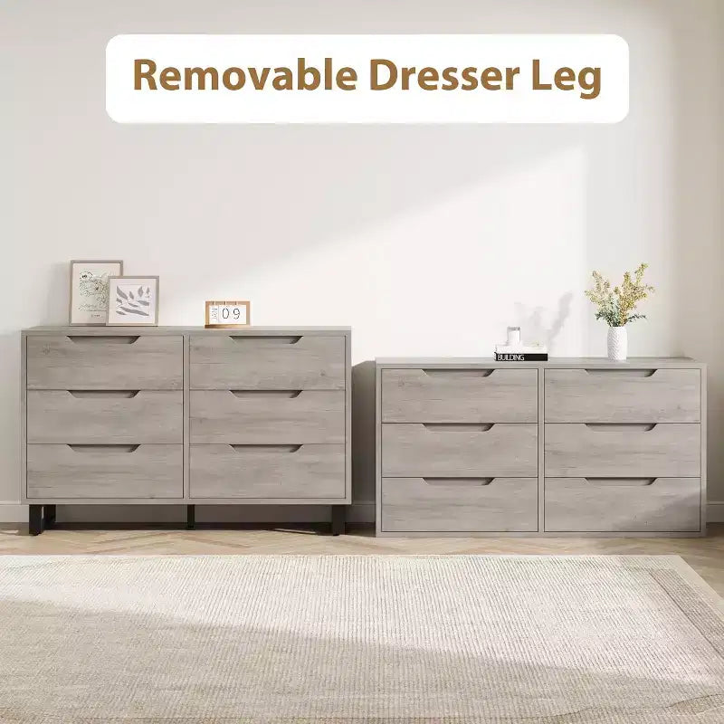 Comò a 6 cassetti per camera da letto, Comò largo 120 cm, Cassettiera verticale indipendente con ripiani, Armadio contenitore in legno per soggiorno, corridoio