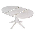 Set tavolo da pranzo rotondo allungabile per 4 persone, set da pranzo stile rustico e 4 sedie imbottite