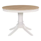 Set tavolo da pranzo rotondo allungabile per 4 persone, set da pranzo stile rustico e 4 sedie imbottite