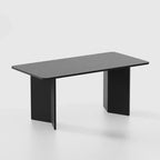 PexFix 67 x 33,5 Tavolo da pranzo in legno massello stile rustico con gambe a V e piano quadrato in legno per sale da pranzo moderne e riunioni di famiglia Nero