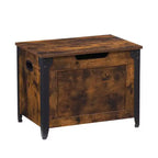 TROPOW Baule con Coperchio, Baule Panca in Legno, Panca Contenitore con Cerniere di Sicurezza, Struttura in Metallo, Scarpiera, Mobile Contenitore, Marrone