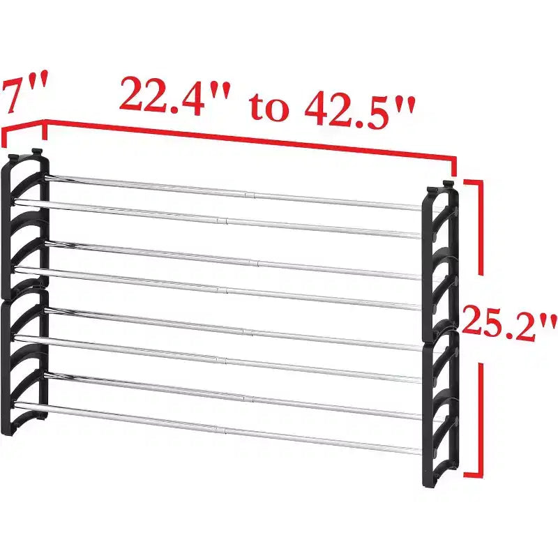 Seville Classics 20-Pair 4-Tier Expandable Stackable Shoe Rack Organizer