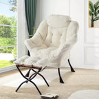 Poltrona relax con pouf, poltrona moderna per soggiorno, poltrona da divano, poltrona da lettura con tasca laterale per soggiorno, camera da letto, dormitorio e ufficio