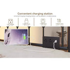 Divano letto singolo con letto estraibile, con stazione di ricarica e luci LED, struttura in metallo con letto estraibile per soggiorno, camera da letto, camera degli ospiti, appartamento
