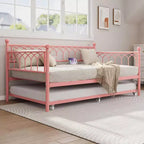 Divano letto singolo con letto estraibile, con stazione di ricarica e luci LED, struttura in metallo con letto estraibile per soggiorno, camera da letto, camera degli ospiti, appartamento