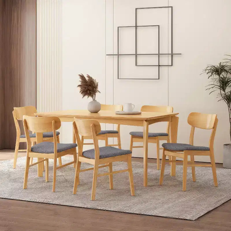 Set da pranzo da 7 pezzi Christopher Knight Home Ballantrae in legno e tessuto