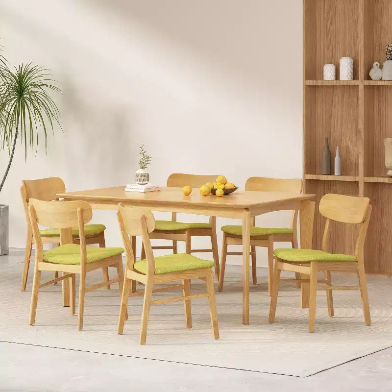 Set da pranzo da 7 pezzi Christopher Knight Home Ballantrae in legno e tessuto