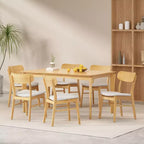 Set da pranzo da 7 pezzi Christopher Knight Home Ballantrae in legno e tessuto