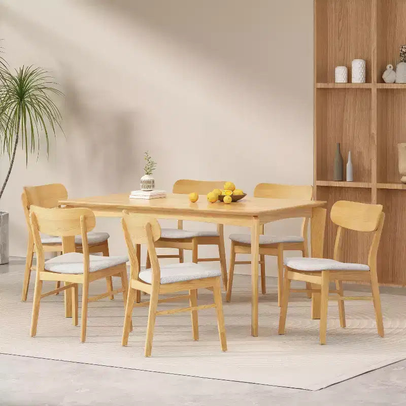 Set da pranzo da 7 pezzi Christopher Knight Home Ballantrae in legno e tessuto