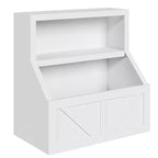 Libreria per bambini e portaoggetti per giocattoli, organizer per giocattoli a 2 livelli con armadietto, libreria a 2 ripiani per bambini per sala giochi, camera da letto, soggiorno, aula