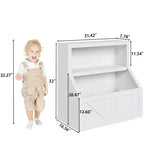Libreria per bambini e portaoggetti per giocattoli, organizer per giocattoli a 2 livelli con armadietto, libreria a 2 ripiani per bambini per sala giochi, camera da letto, soggiorno, aula