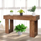 Consolle in legno da 63 pollici per ingresso, Tavolo rettangolare da divano dietro il divano, Consolle moderne in stile rustico per ingresso, corridoio, soggiorno