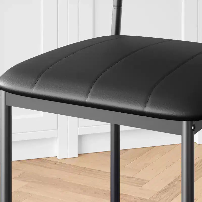 COZONY, Sedie da Pranzo Imbottite, Confezione da 2, Sgabelli da Bar in Pelle PU, Nero