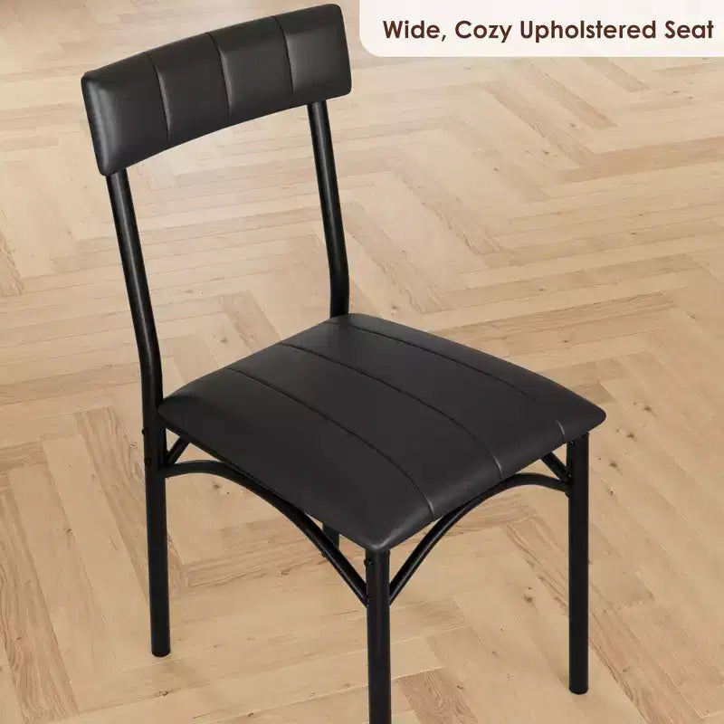 COZONY, Sedie da Pranzo Imbottite, Confezione da 2, Sgabelli da Bar in Pelle PU, Nero