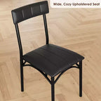 COZONY, Sedie da Pranzo Imbottite, Confezione da 2, Sgabelli da Bar in Pelle PU, Nero