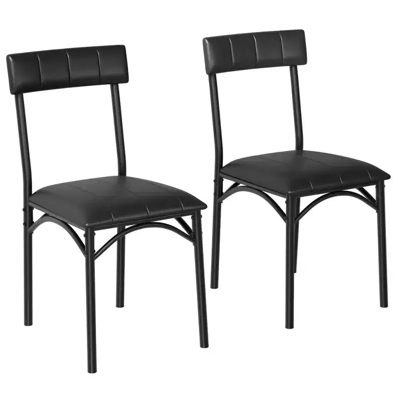COZONY, Sedie da Pranzo Imbottite, Confezione da 2, Sgabelli da Bar in Pelle PU, Nero