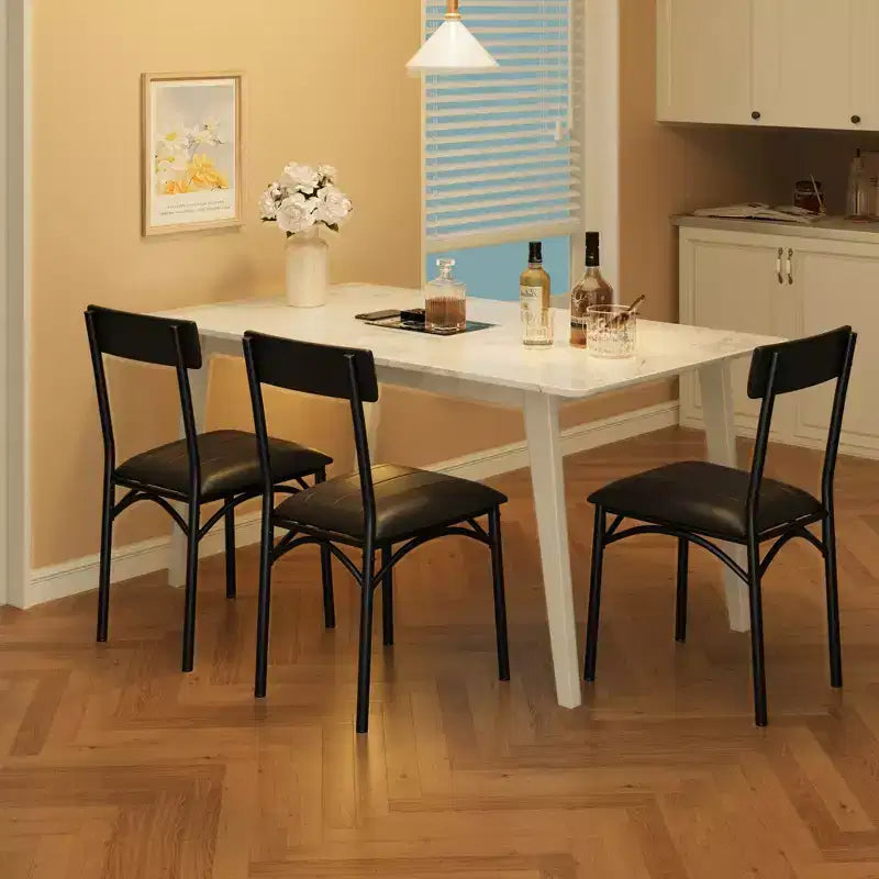 COZONY, Sedie da Pranzo Imbottite, Confezione da 2, Sgabelli da Bar in Pelle PU, Nero