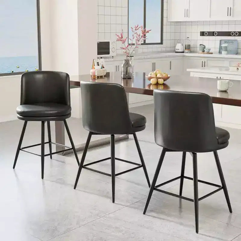 Sgabello da bar contemporaneo in similpelle con funzione girevole, similpelle e qualità durevole