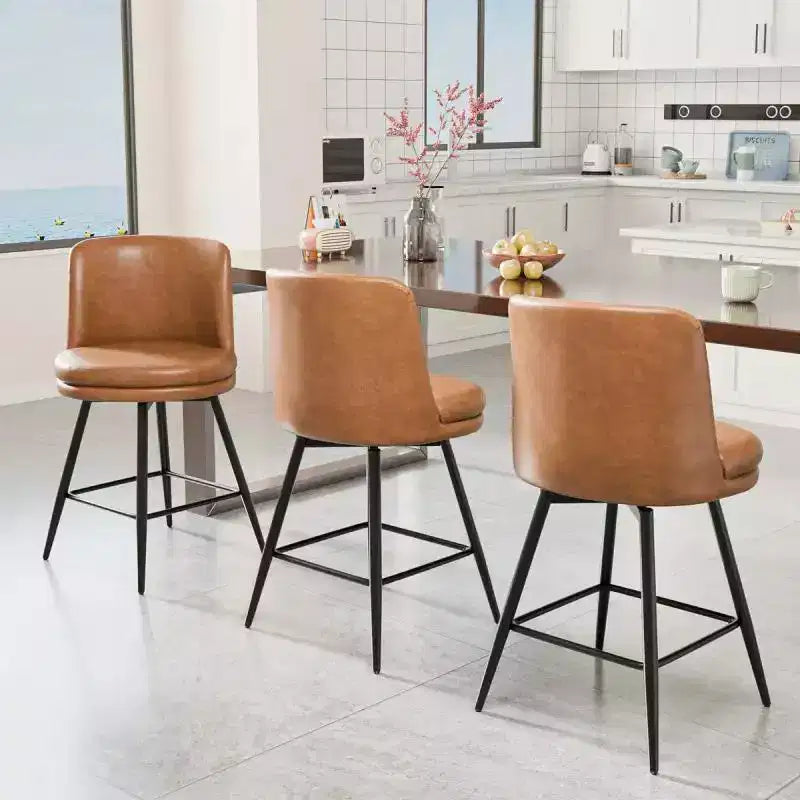 Sgabello da bar contemporaneo in similpelle con funzione girevole, similpelle e qualità durevole