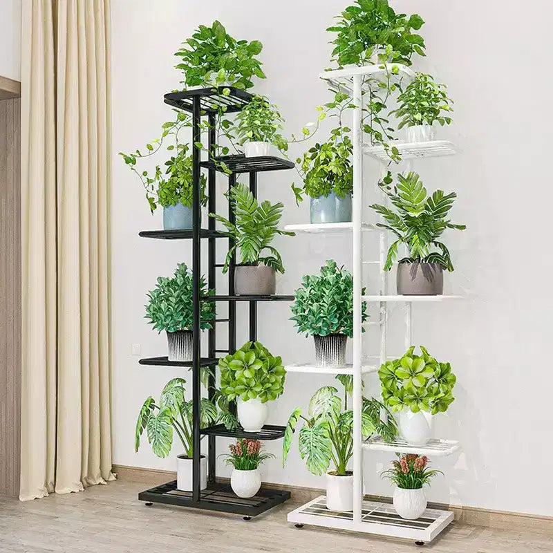 Fioriera verticale a 8 ripiani, supporto per piante a più livelli, scaffale in metallo per patio, giardini, camera da letto, soggiorno ad angolo, balcone