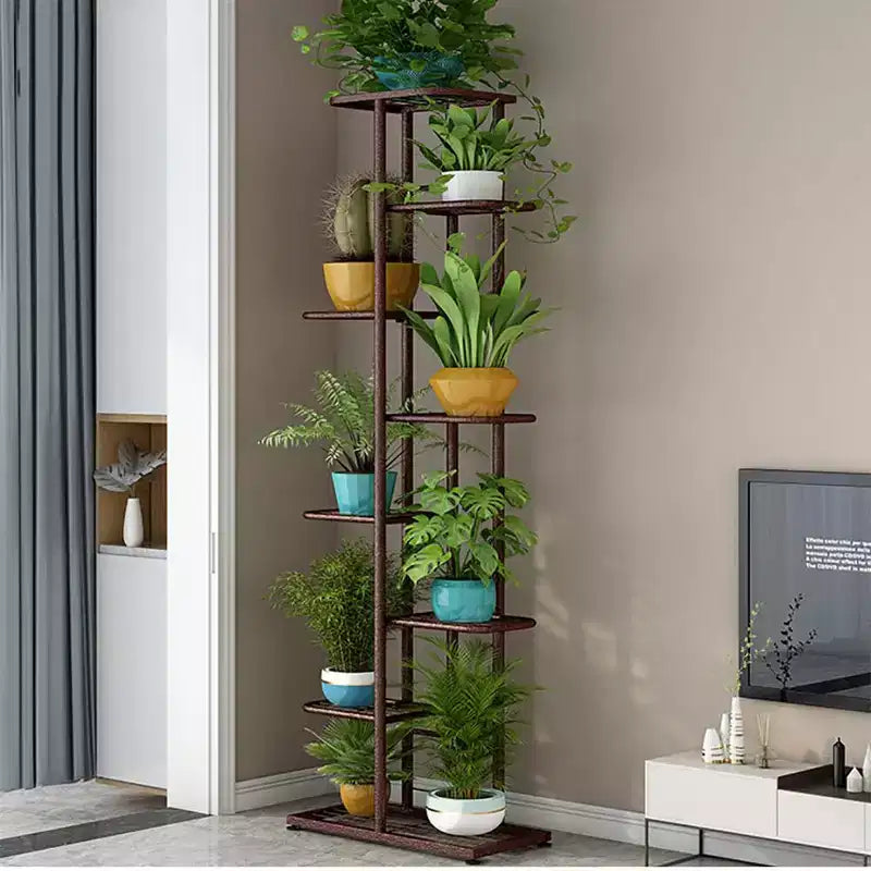 Fioriera verticale a 8 ripiani, supporto per piante a più livelli, scaffale in metallo per patio, giardini, camera da letto, soggiorno ad angolo, balcone