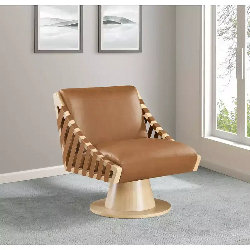 Meridian Furniture, Poltrona girevole Millwin in pelle vegana