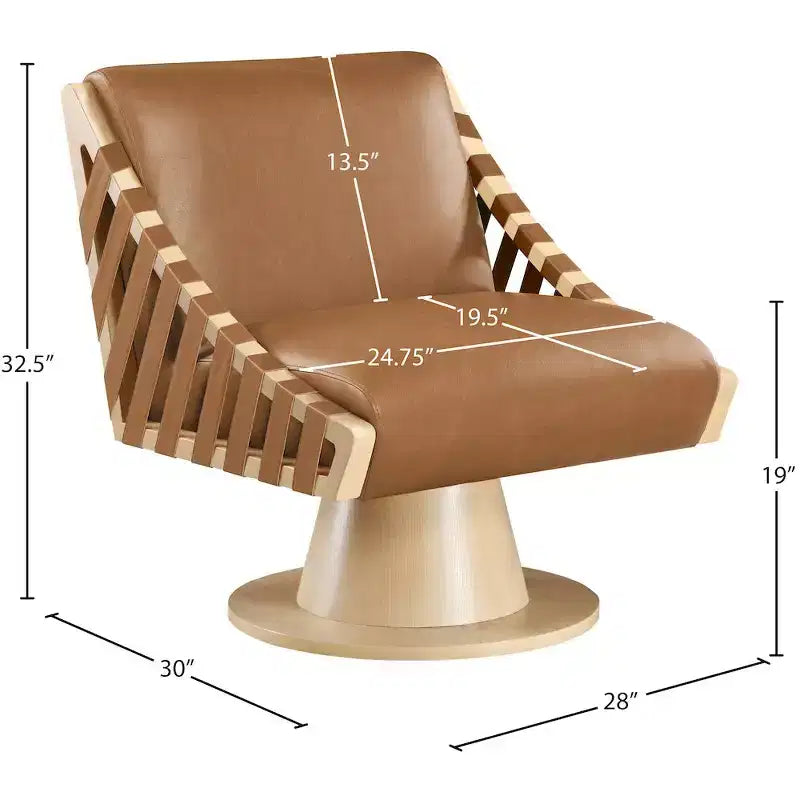 Meridian Furniture, Poltrona girevole Millwin in pelle vegana