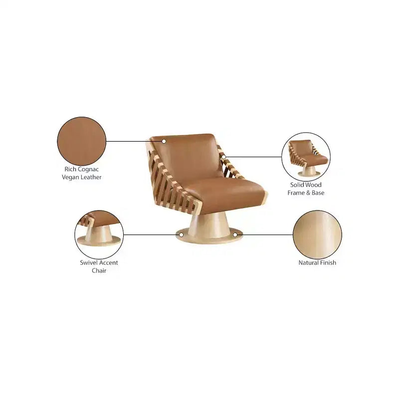 Meridian Furniture, Poltrona girevole Millwin in pelle vegana