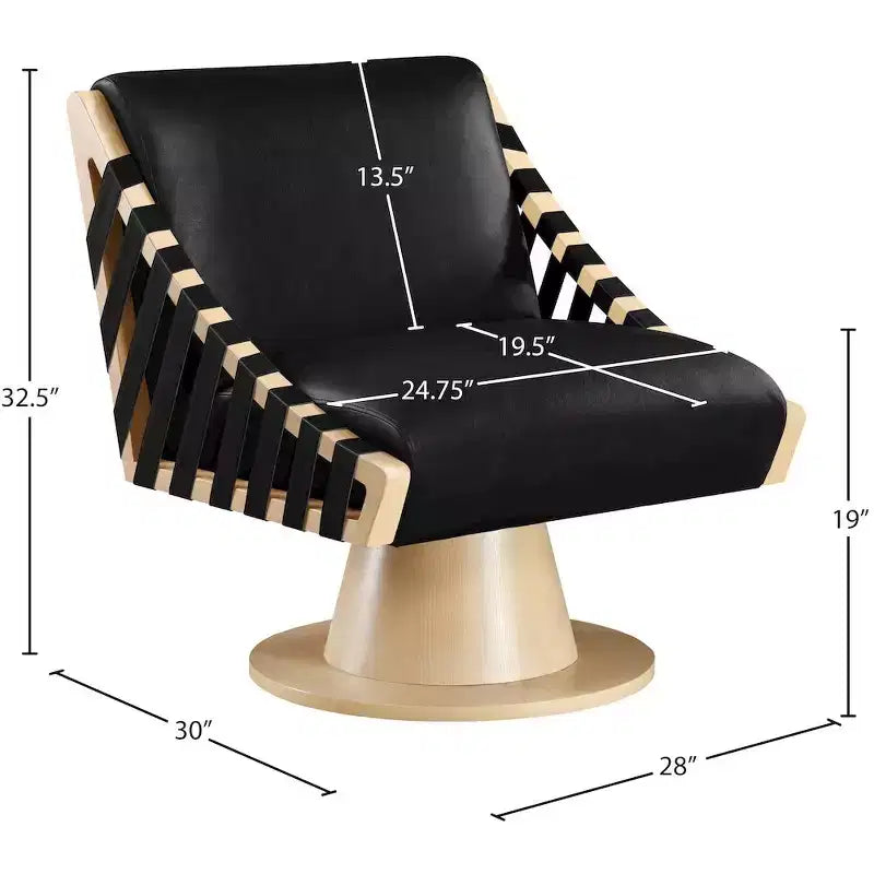 Meridian Furniture, Poltrona girevole Millwin in pelle vegana