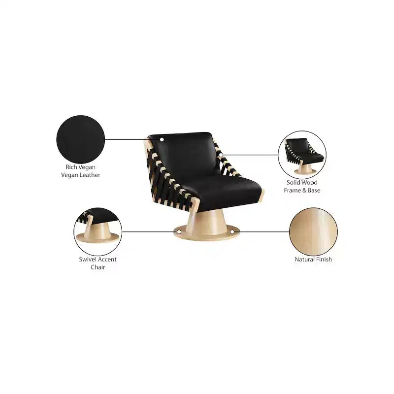 Meridian Furniture, Poltrona girevole Millwin in pelle vegana