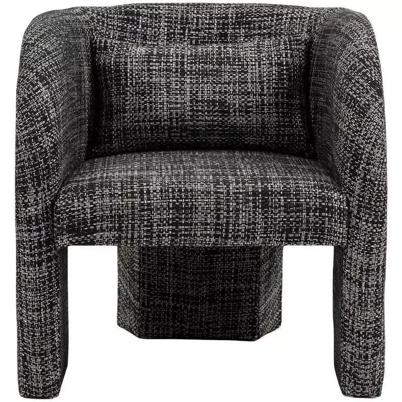Meridian Furniture, poltrona a righe in tessuto di poliestere Sawyer