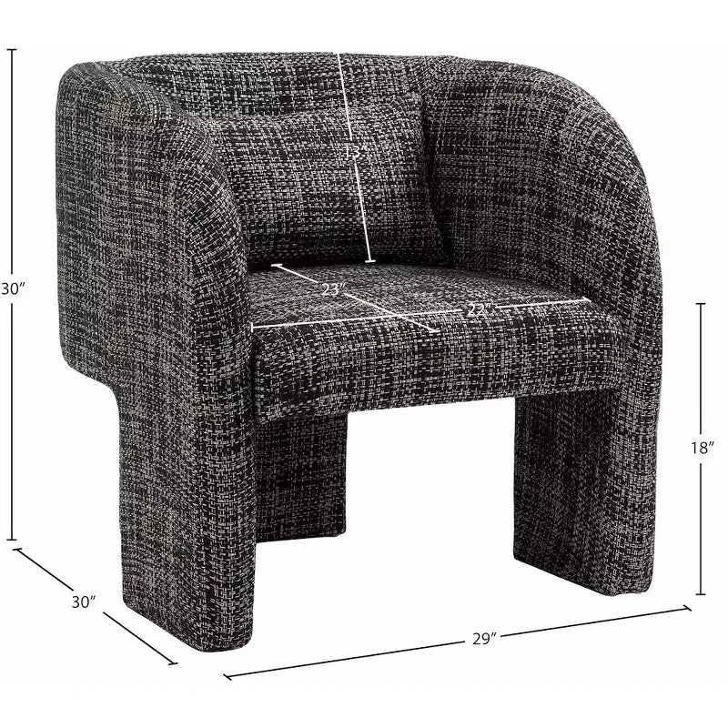 Meridian Furniture, poltrona a righe in tessuto di poliestere Sawyer
