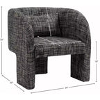 Meridian Furniture, poltrona a righe in tessuto di poliestere Sawyer