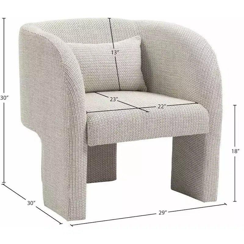 Meridian Furniture, poltrona a righe in tessuto di poliestere Sawyer