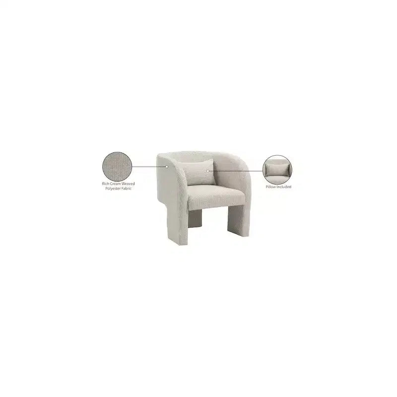 Meridian Furniture, poltrona a righe in tessuto di poliestere Sawyer