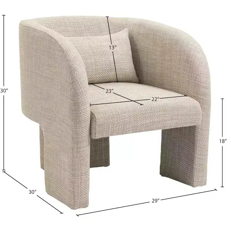 Meridian Furniture, poltrona a righe in tessuto di poliestere Sawyer