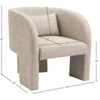 Meridian Furniture, poltrona a righe in tessuto di poliestere Sawyer