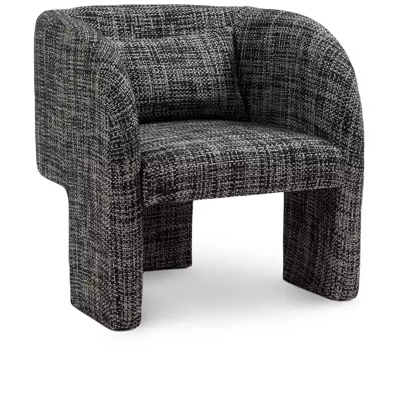 Meridian Furniture, poltrona a righe in tessuto di poliestere Sawyer