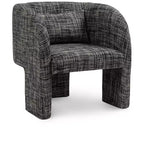 Meridian Furniture, poltrona a righe in tessuto di poliestere Sawyer