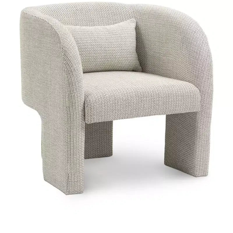 Meridian Furniture, poltrona a righe in tessuto di poliestere Sawyer