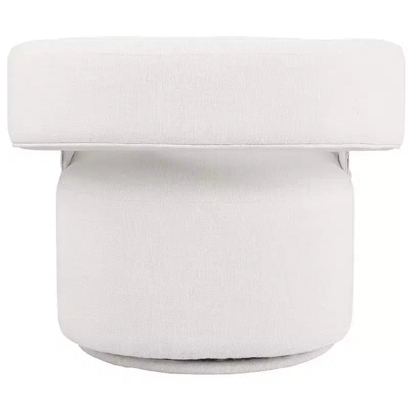Meridian Furniture, Poltroncina girevole Niya con texture in lino color crema