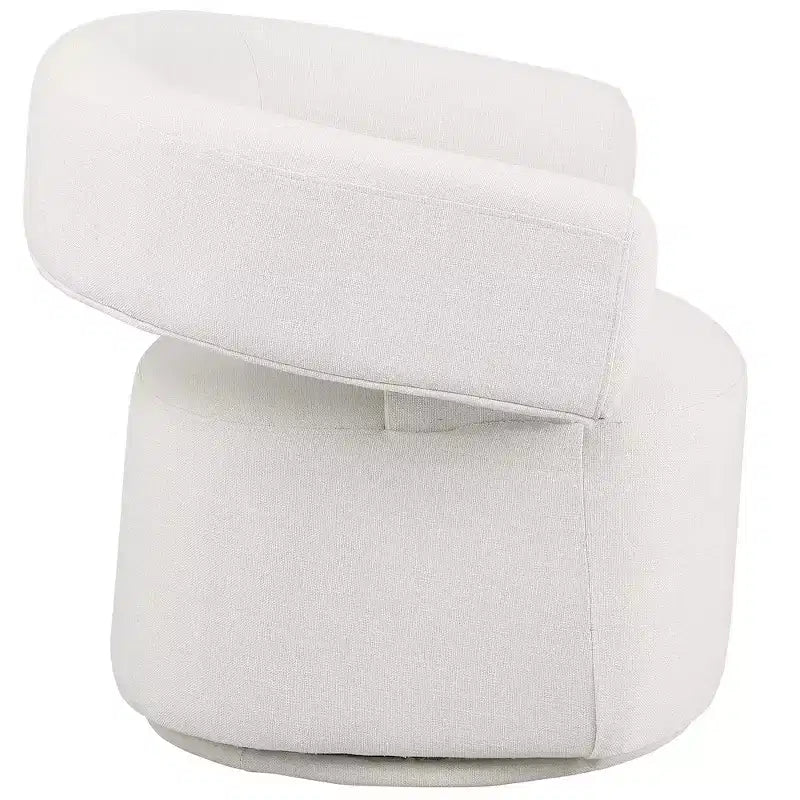 Meridian Furniture, Poltroncina girevole Niya con texture in lino color crema