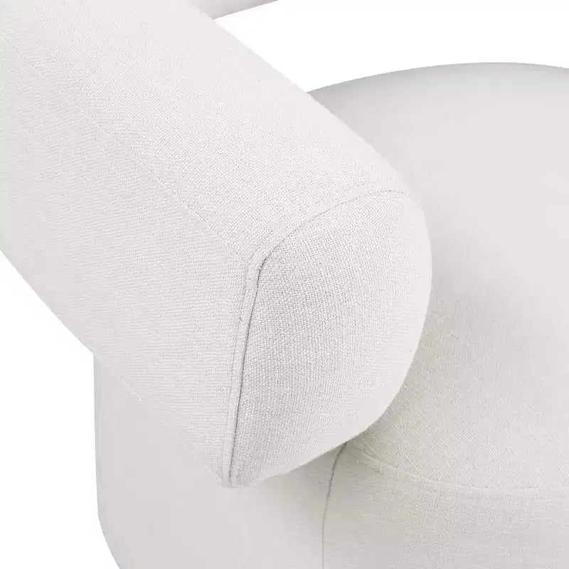 Meridian Furniture, Poltroncina girevole Niya con texture in lino color crema