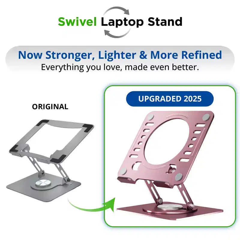 Uncaged Ergonomics Swivel Laptop Stand, Supporto Regolabile per Laptop da Scrivania per Sollevare, Inclinare, Ruotare e Raffreddare i Laptop, Supporto Ergonomico per Laptop