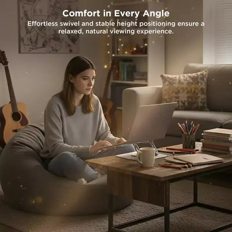 Uncaged Ergonomics Swivel Laptop Stand, Supporto Regolabile per Laptop da Scrivania per Sollevare, Inclinare, Ruotare e Raffreddare i Laptop, Supporto Ergonomico per Laptop