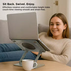 Uncaged Ergonomics Swivel Laptop Stand, Supporto Regolabile per Laptop da Scrivania per Sollevare, Inclinare, Ruotare e Raffreddare i Laptop, Supporto Ergonomico per Laptop