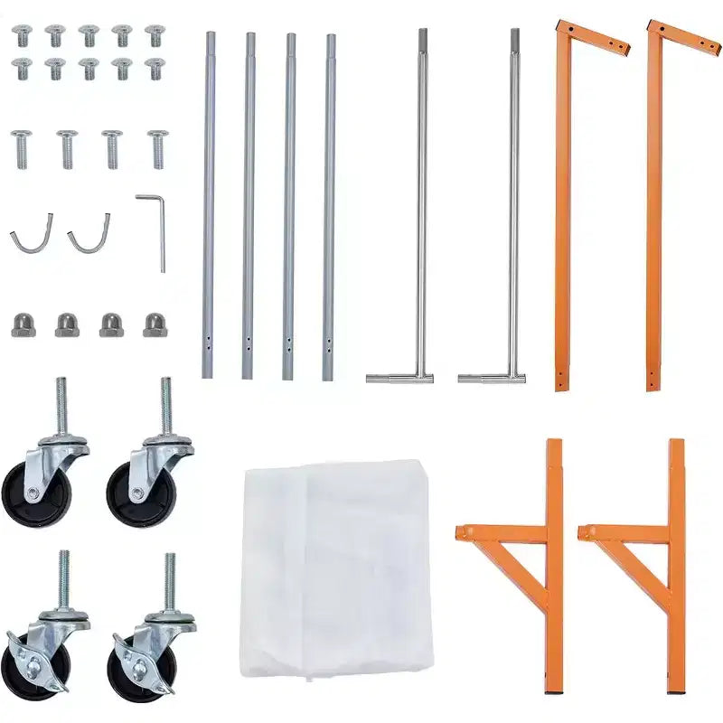 Acekool Z-Shape Appendiabiti su Ruote, Base Arancione o Nera, Pali Argento, 2 Coperture Antipolvere, per Esposizione al Dettaglio o Contenitore per Armadio
